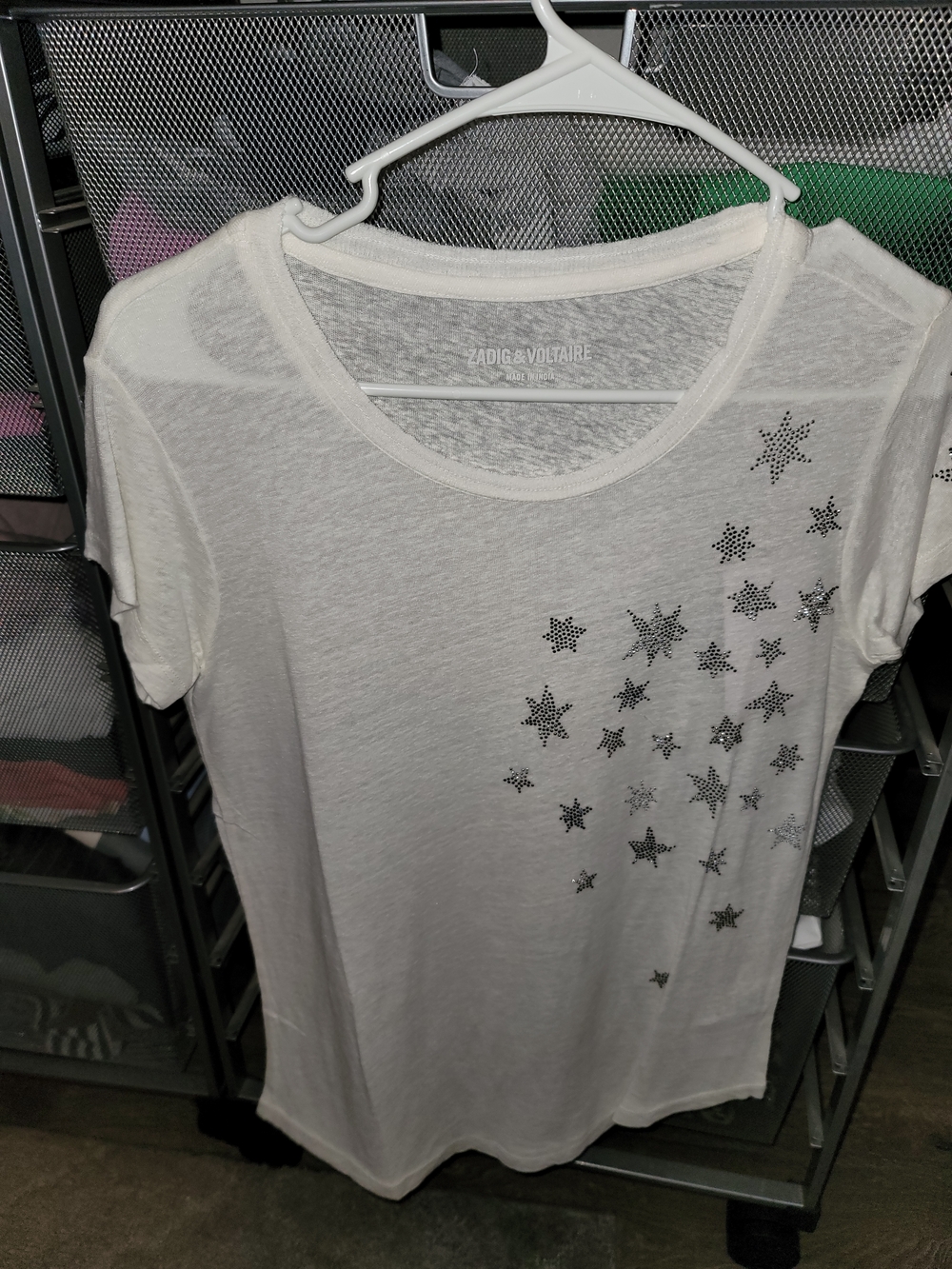 Zadig & Voltaire White Short-Sleeve Star Stud Tee